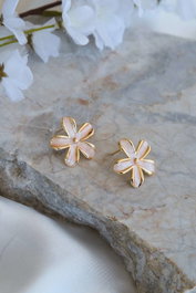 Heliophilia Silver Pendientes de Latón con Circonio Dorado